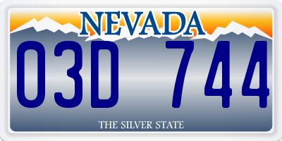 NV license plate 03D744