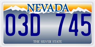 NV license plate 03D745