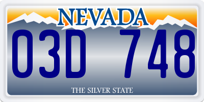 NV license plate 03D748