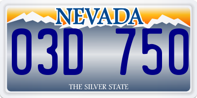 NV license plate 03D750