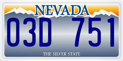 NV license plate 03D751