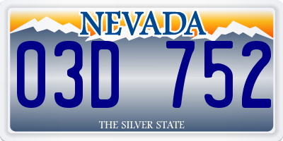 NV license plate 03D752