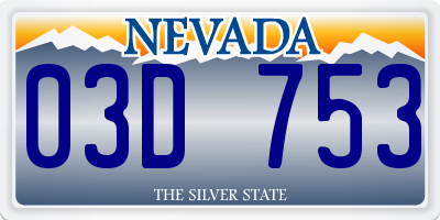 NV license plate 03D753