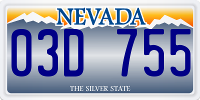 NV license plate 03D755