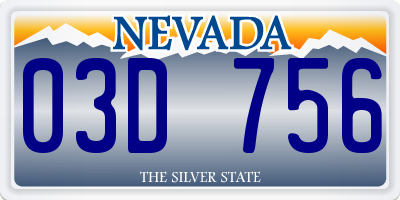 NV license plate 03D756