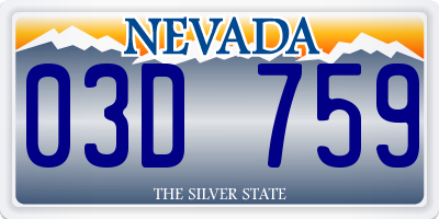 NV license plate 03D759