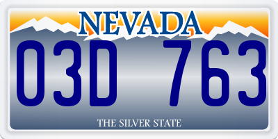 NV license plate 03D763