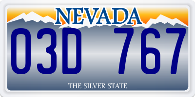 NV license plate 03D767
