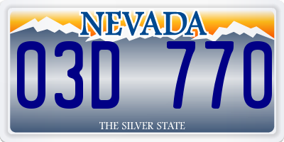 NV license plate 03D770