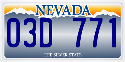 NV license plate 03D771