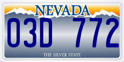 NV license plate 03D772