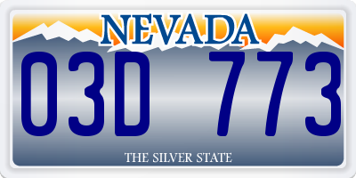 NV license plate 03D773