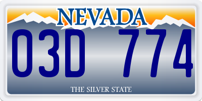 NV license plate 03D774