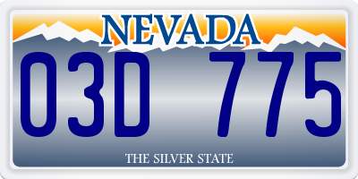 NV license plate 03D775