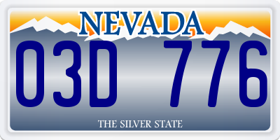 NV license plate 03D776