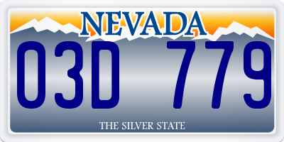 NV license plate 03D779