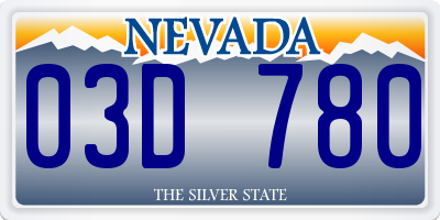 NV license plate 03D780