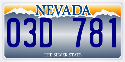 NV license plate 03D781