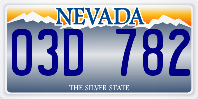 NV license plate 03D782