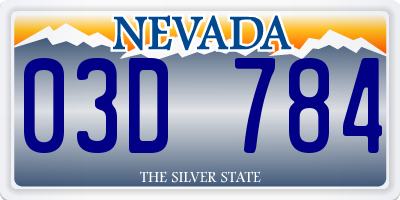 NV license plate 03D784