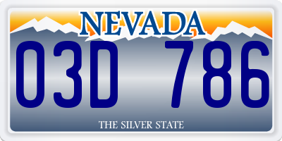 NV license plate 03D786