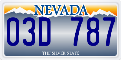 NV license plate 03D787