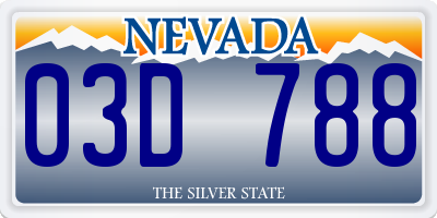 NV license plate 03D788