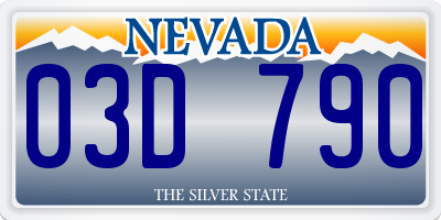 NV license plate 03D790
