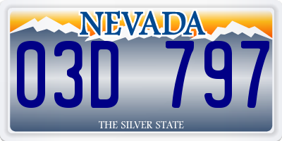 NV license plate 03D797