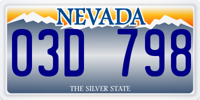 NV license plate 03D798
