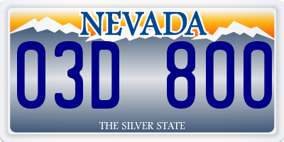 NV license plate 03D800
