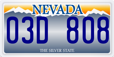 NV license plate 03D808