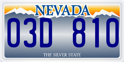 NV license plate 03D810