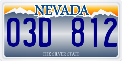 NV license plate 03D812