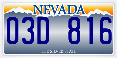 NV license plate 03D816