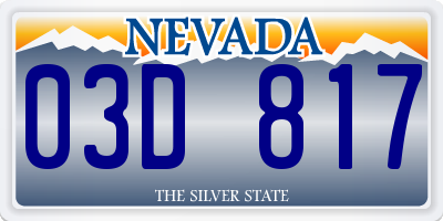 NV license plate 03D817