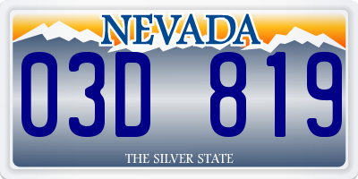 NV license plate 03D819