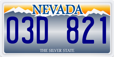 NV license plate 03D821