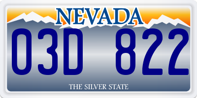 NV license plate 03D822