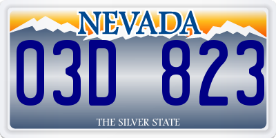 NV license plate 03D823