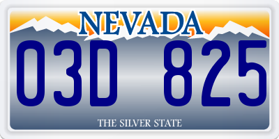NV license plate 03D825