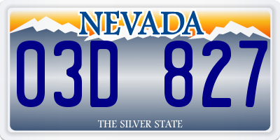 NV license plate 03D827
