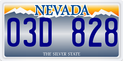 NV license plate 03D828