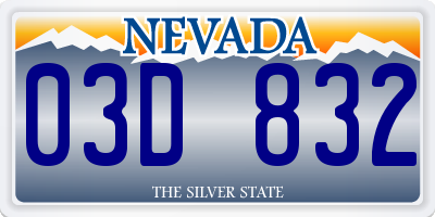 NV license plate 03D832