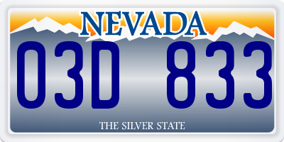 NV license plate 03D833