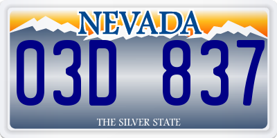 NV license plate 03D837
