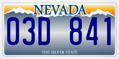 NV license plate 03D841