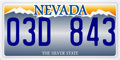 NV license plate 03D843