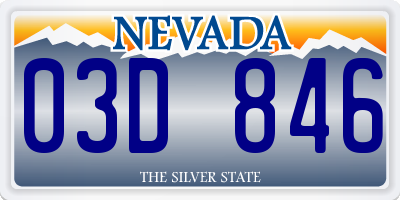 NV license plate 03D846