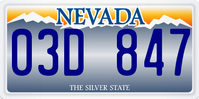 NV license plate 03D847